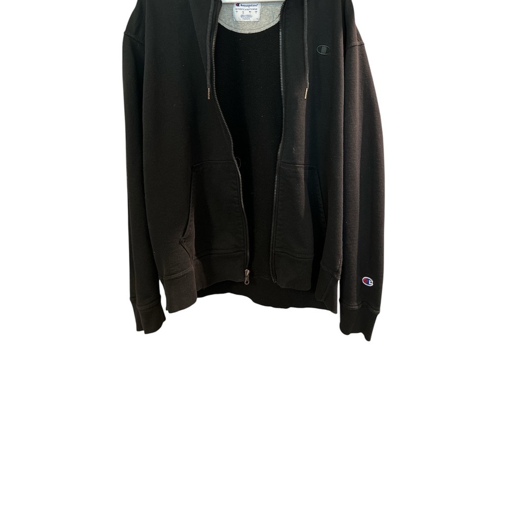 Champion Full Zip Black and Gray Athletic Hoodie